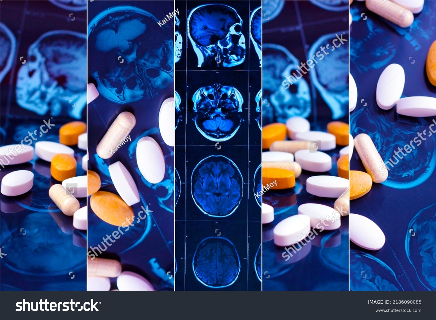 Different Pharmaceutical Medicine Pills On Magnetic Stock Photo ...