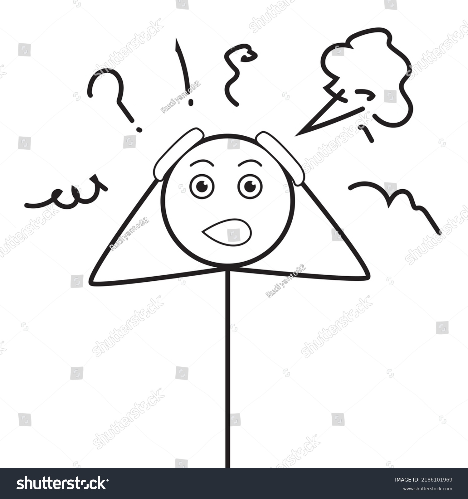 Stick Figure Panicked Expression Confused Forget Stock Illustration ...