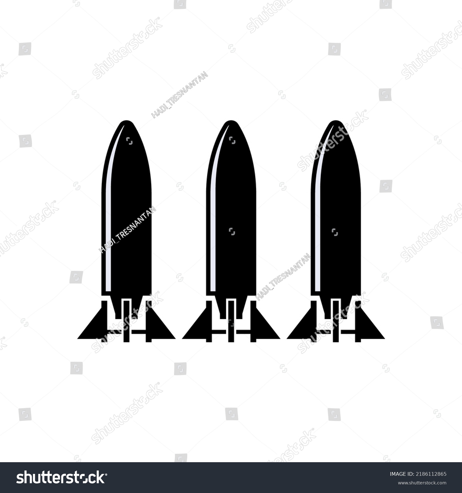 Missiles Icon Weapon Symbol Applied Design Stock Vector (Royalty Free ...