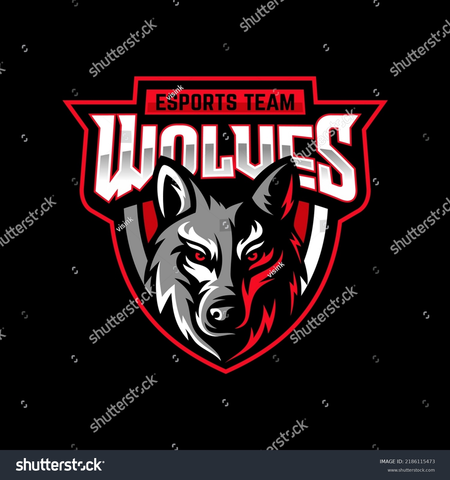 Wolves Mascot Esport Logo Character Design Stock Vector (Royalty Free ...