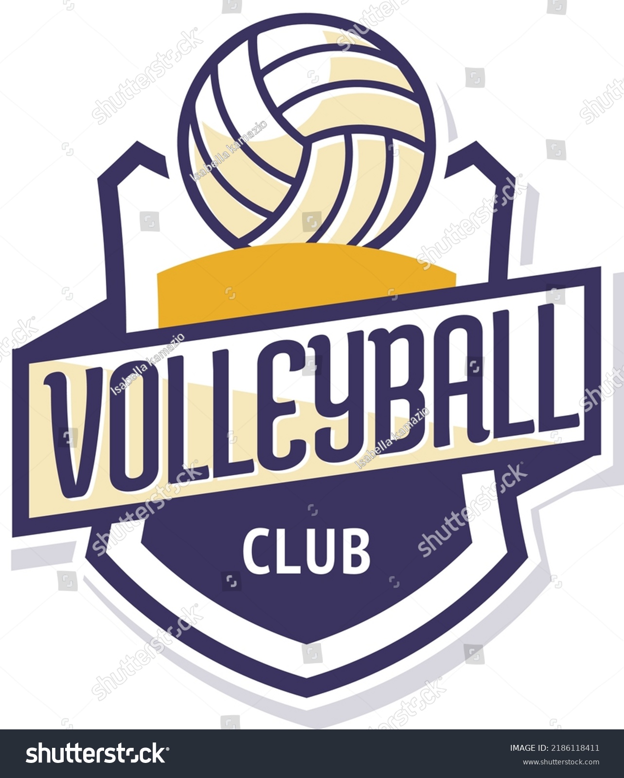 Volleyball Team Club Icon Logo Stock Vector (Royalty Free) 2186118411 ...