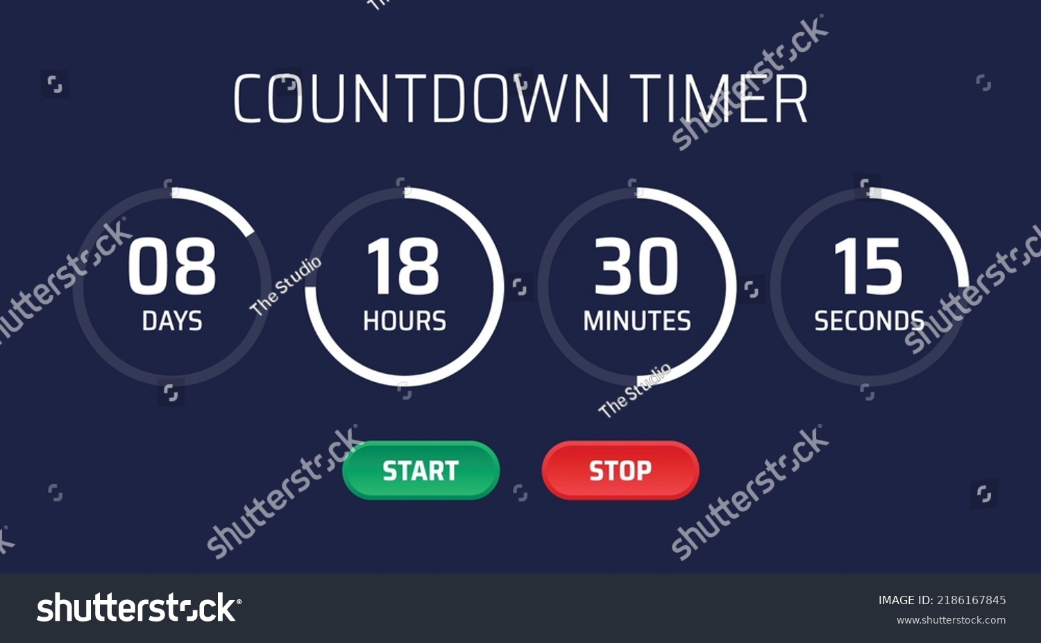 Digital Countdown Timer Vector Template Days Stock Vector (Royalty Free ...