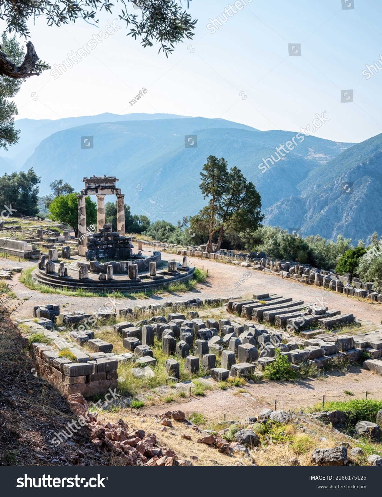 Delphi Greece Archaeological Site Ancient Greek Stock Photo 2186175125 ...