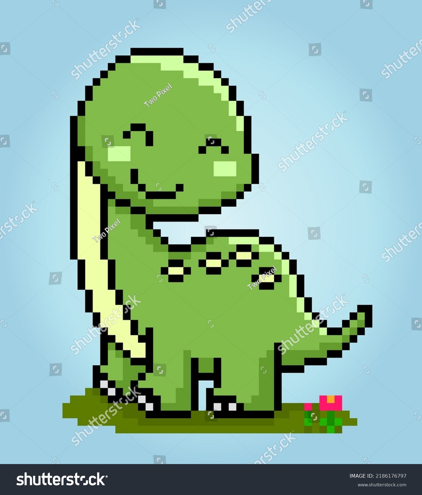 8 Bit Pixels Dinosaur Brontosaurus Animals Stock Vector (Royalty Free ...