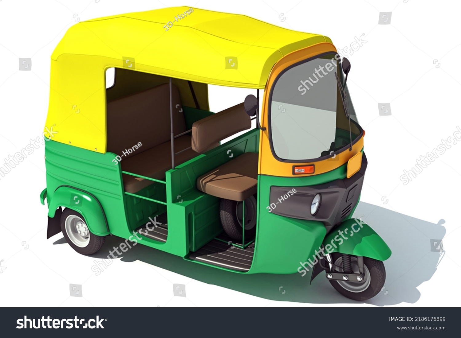 Auto Rickshaw Bajaj Tuktuk 3d Rendering Stock Illustration 2186176899 ...