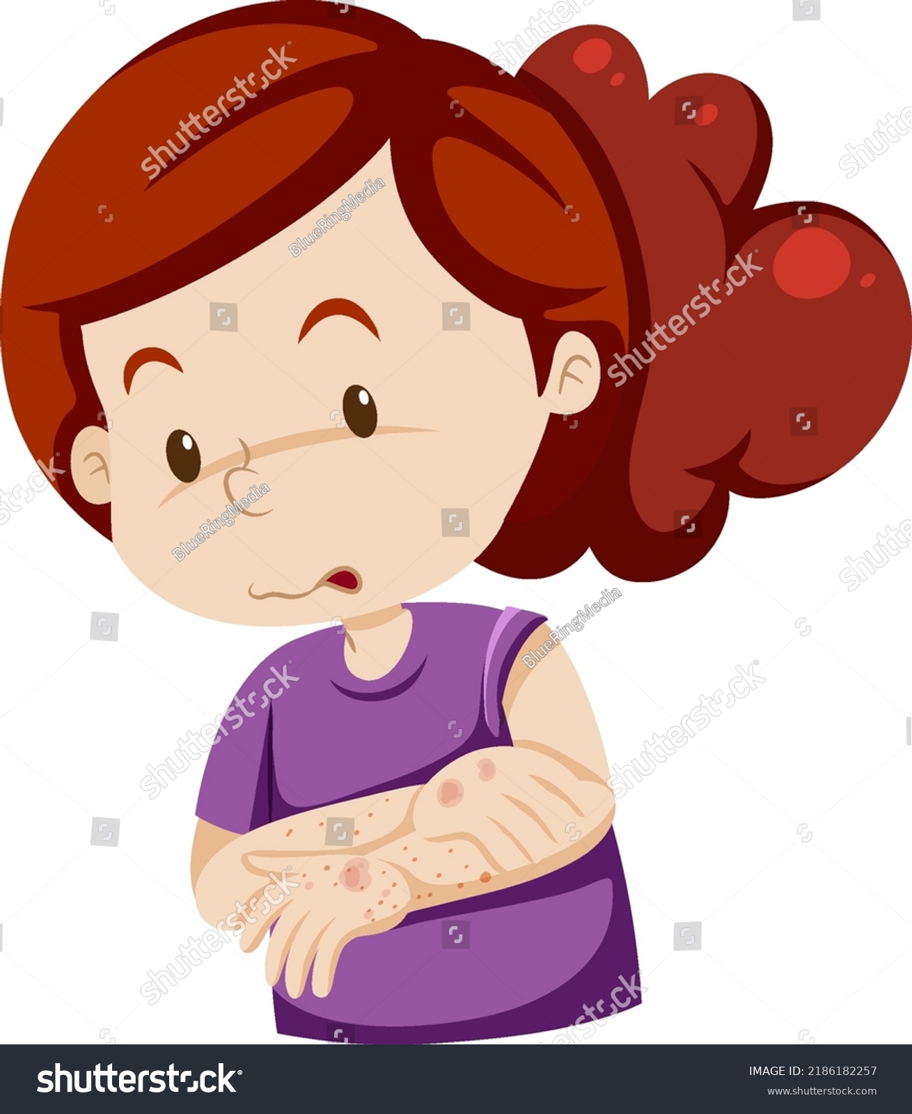 Cartoon Character Skin Rashes Symptoms Illustration Stock Vector ...