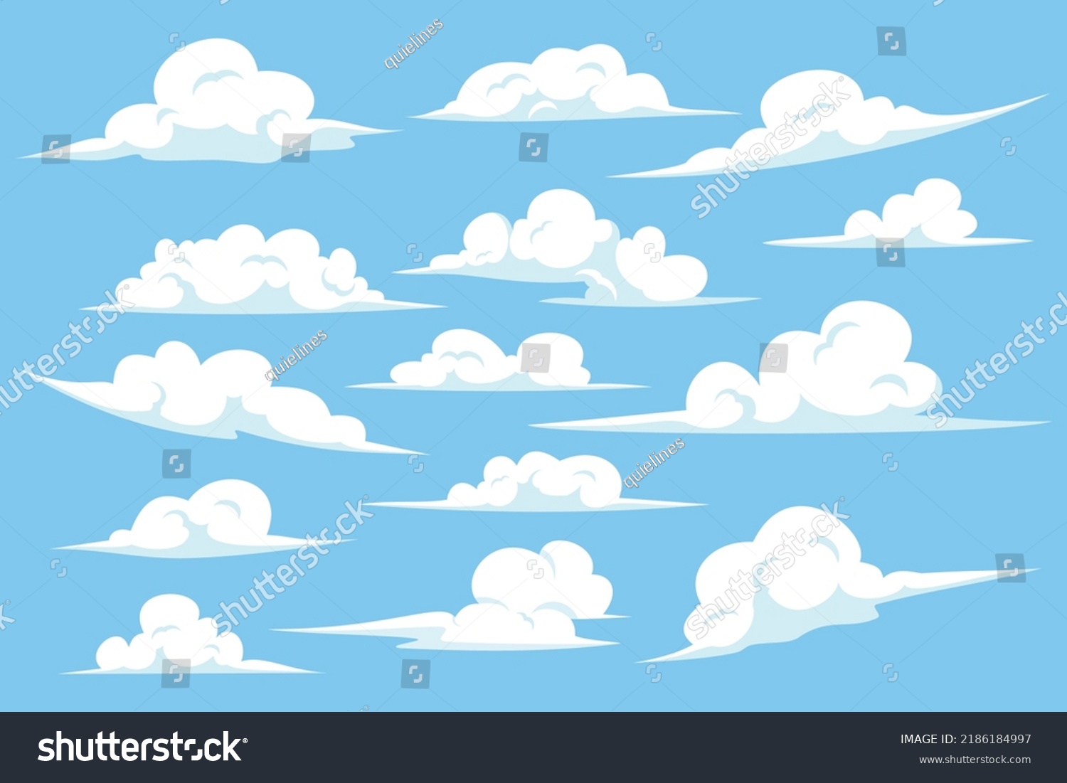 Vector Illustration Isolated Cloud Blue Sky Stock Vector (Royalty Free ...