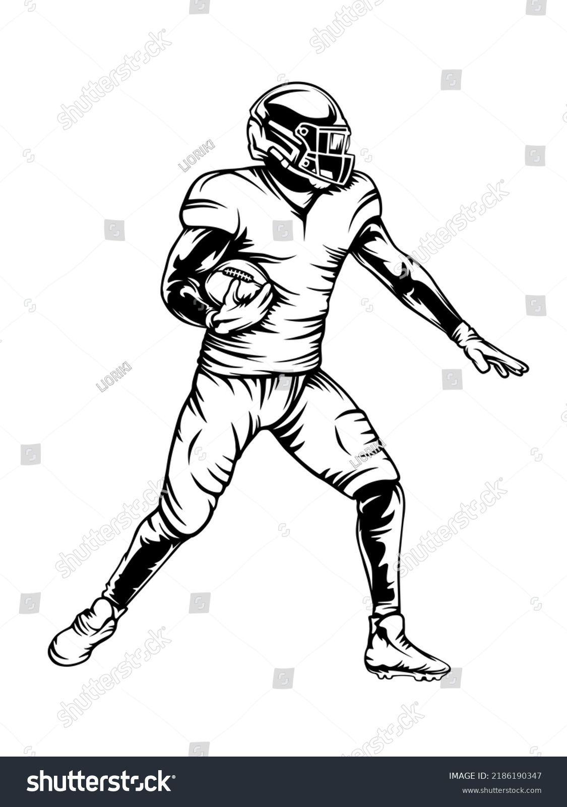 American Football Player Quarterback Isolated Illustration Stock Vector ...