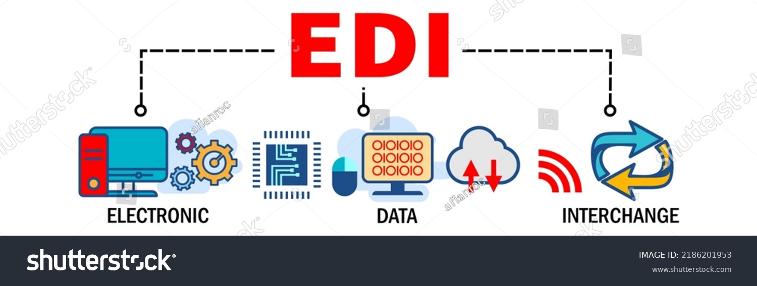 Edi Electronic Data Interchange Concept Electronic Stock Vector ...