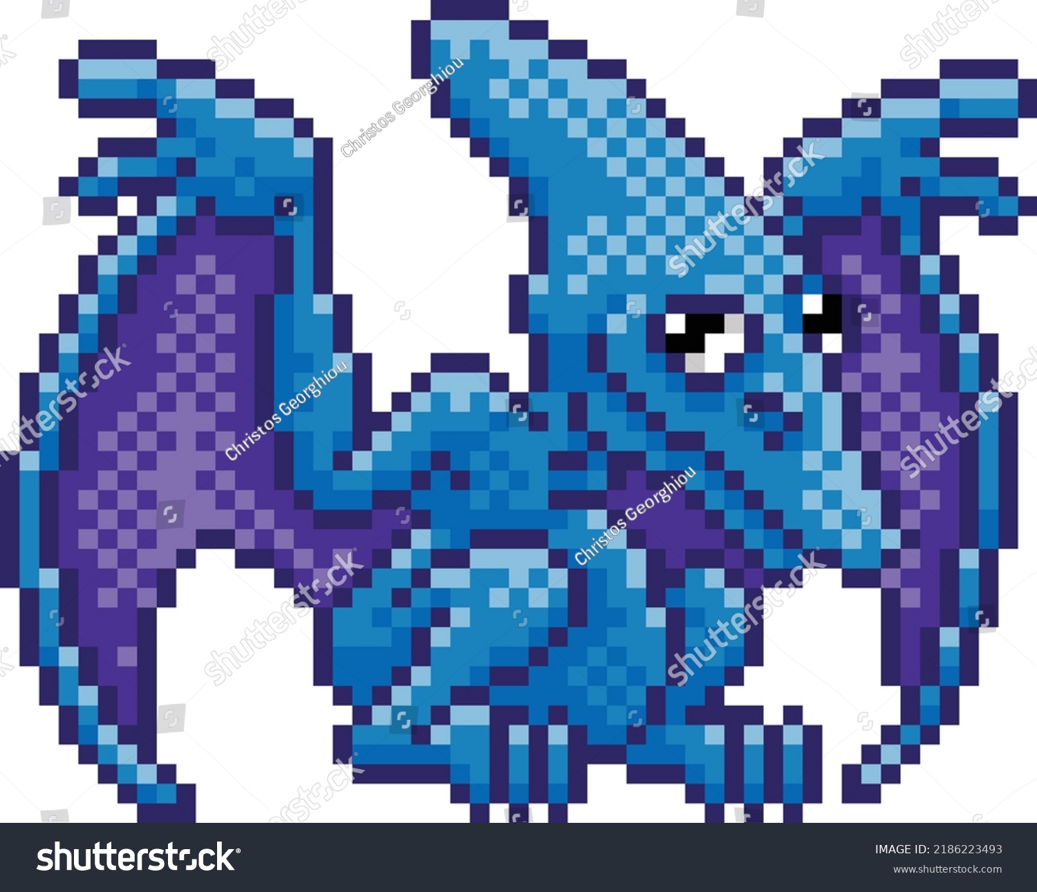 Pterodactyl 8 Bit Pixel Art Dinosaur Stock Vector (Royalty Free ...