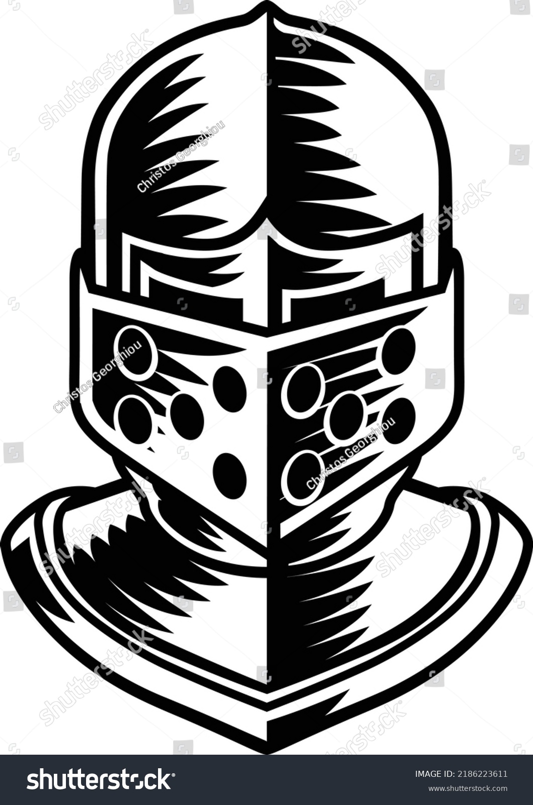 Knight Helmet Armor Helm Vintage Woodcut Stock Vector (Royalty Free ...