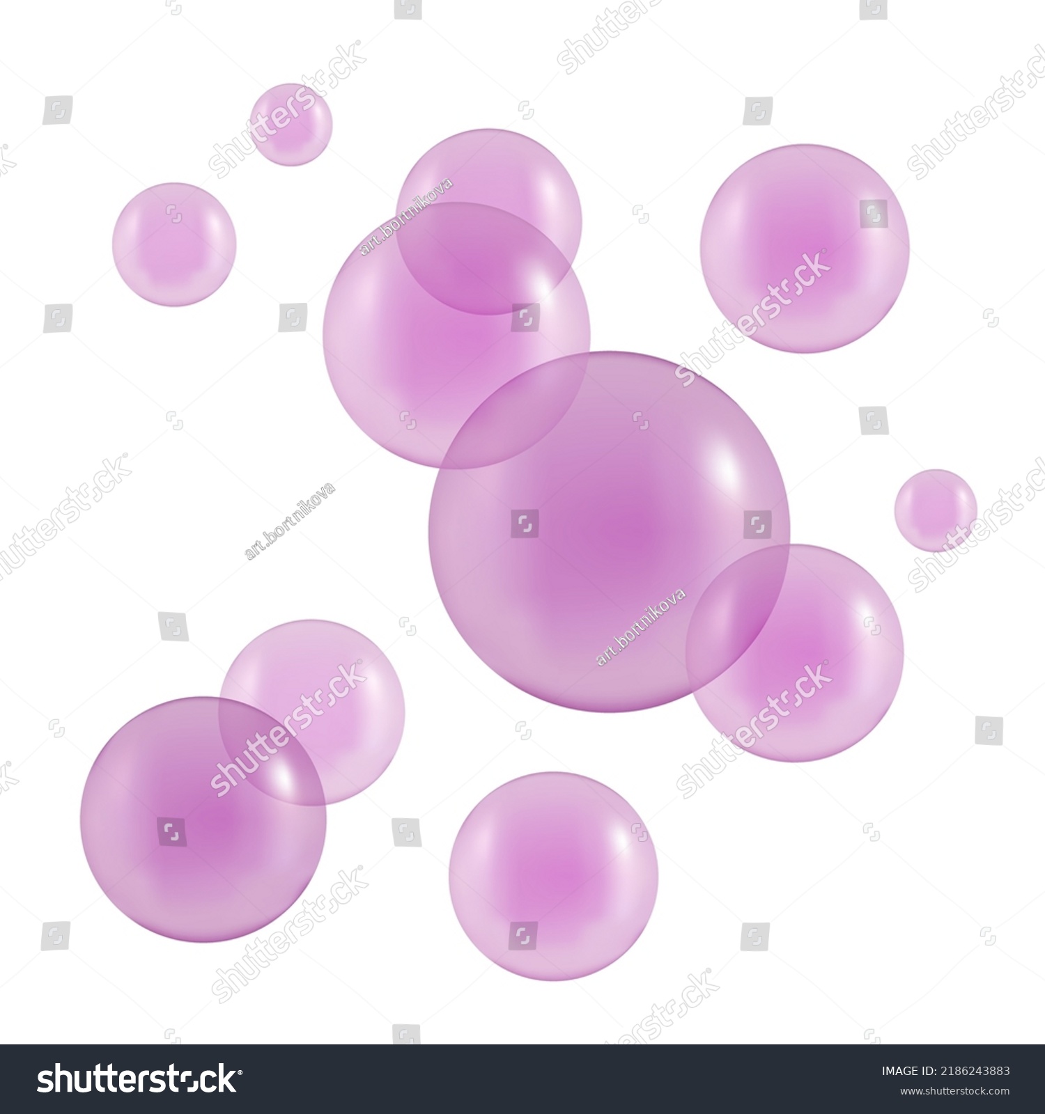 Transparent Pink Bubbles Realistic Style Vector Stock Vector (Royalty ...