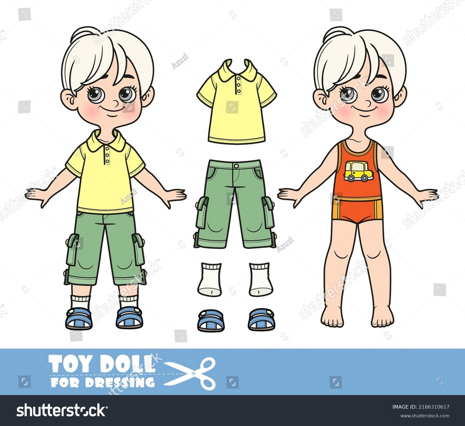 Cartoon Blond Boy Dressed Clothes Separately Stock Vector (Royalty Free ...