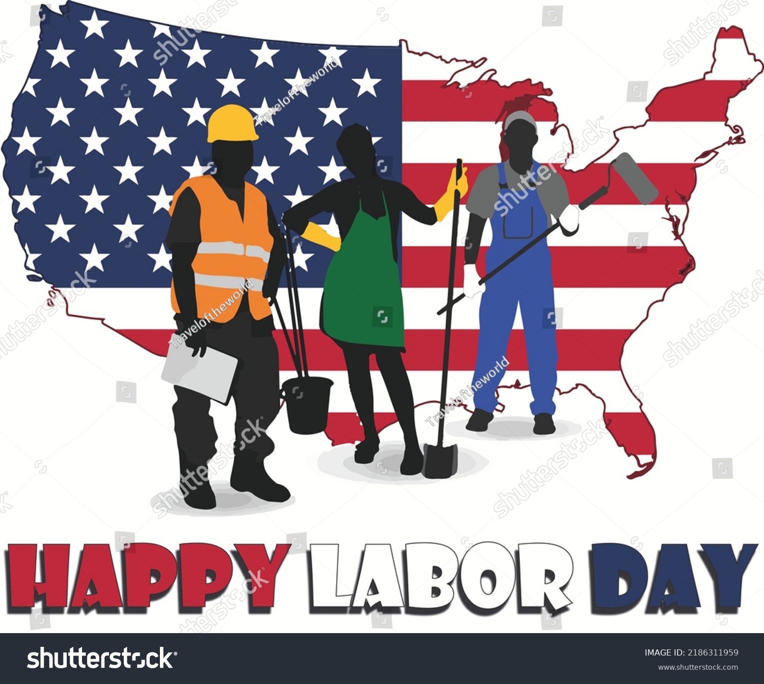 Happy Labor Day 2022 Flag Usa Stock Vector (Royalty Free) 2186311959 ...