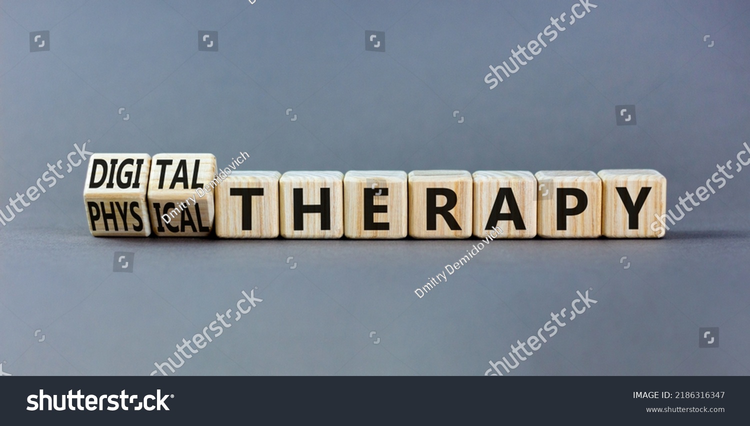 Physical Digital Therapy Symbol Turned Wooden Stock Photo 2186316347 ...