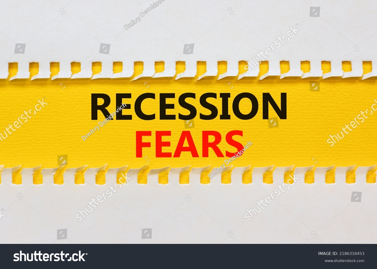 Recession Fears Symbol Concept Words Recession Stock Photo 2186316453