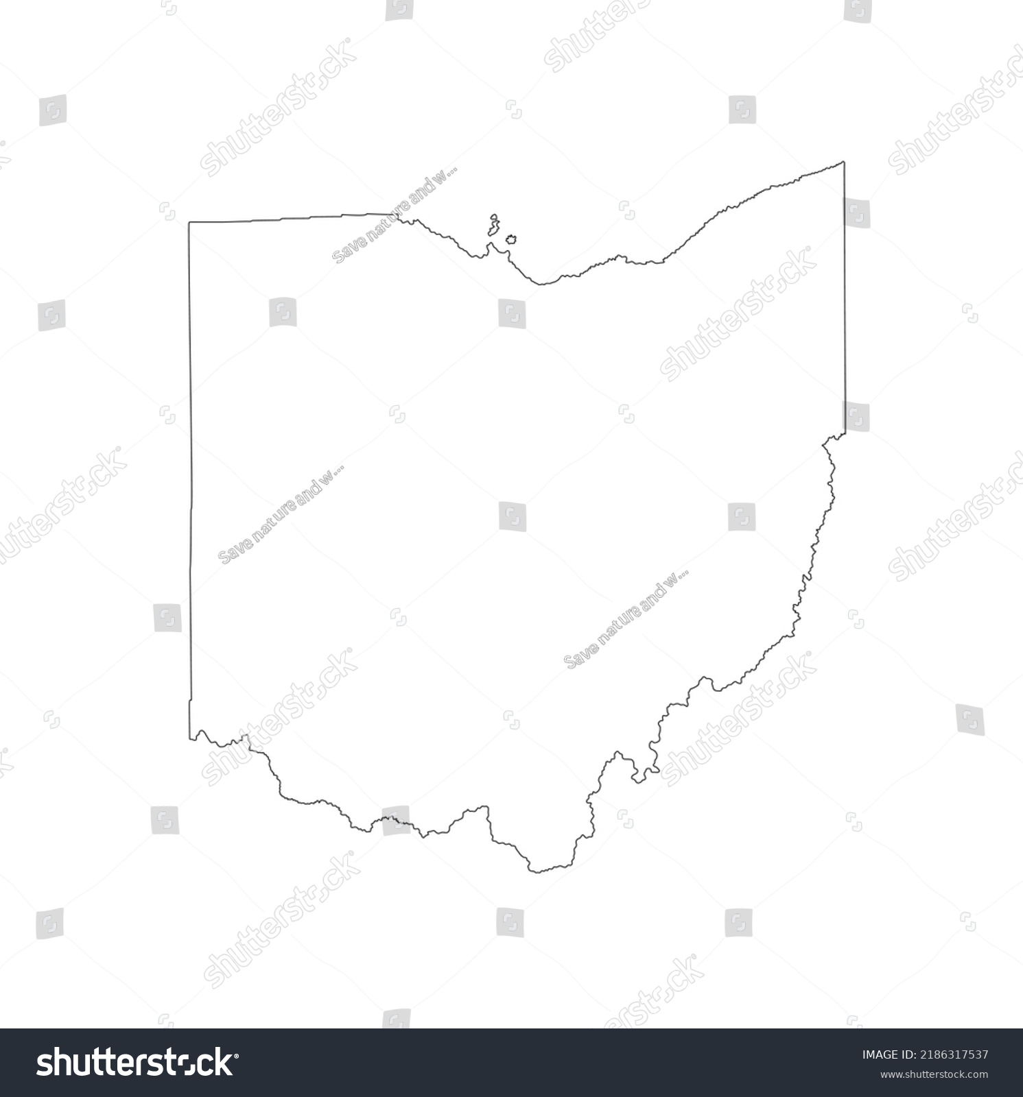 Blank Ohio Vector Map Silhouette Illustration Stock Vector (Royalty ...