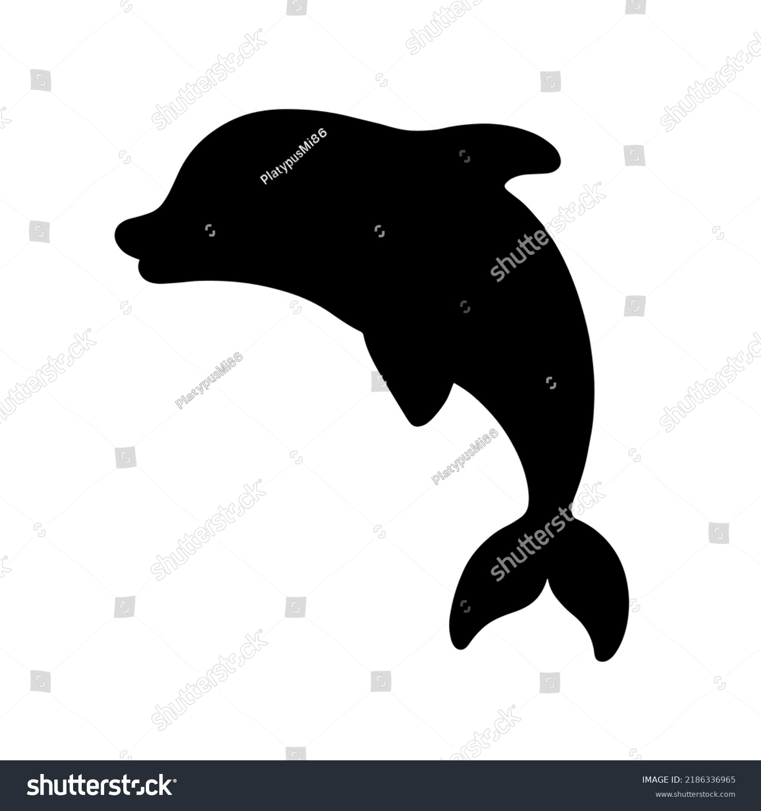 Black Silhouette Dolphin Design Element Vector Stock Vector (Royalty ...