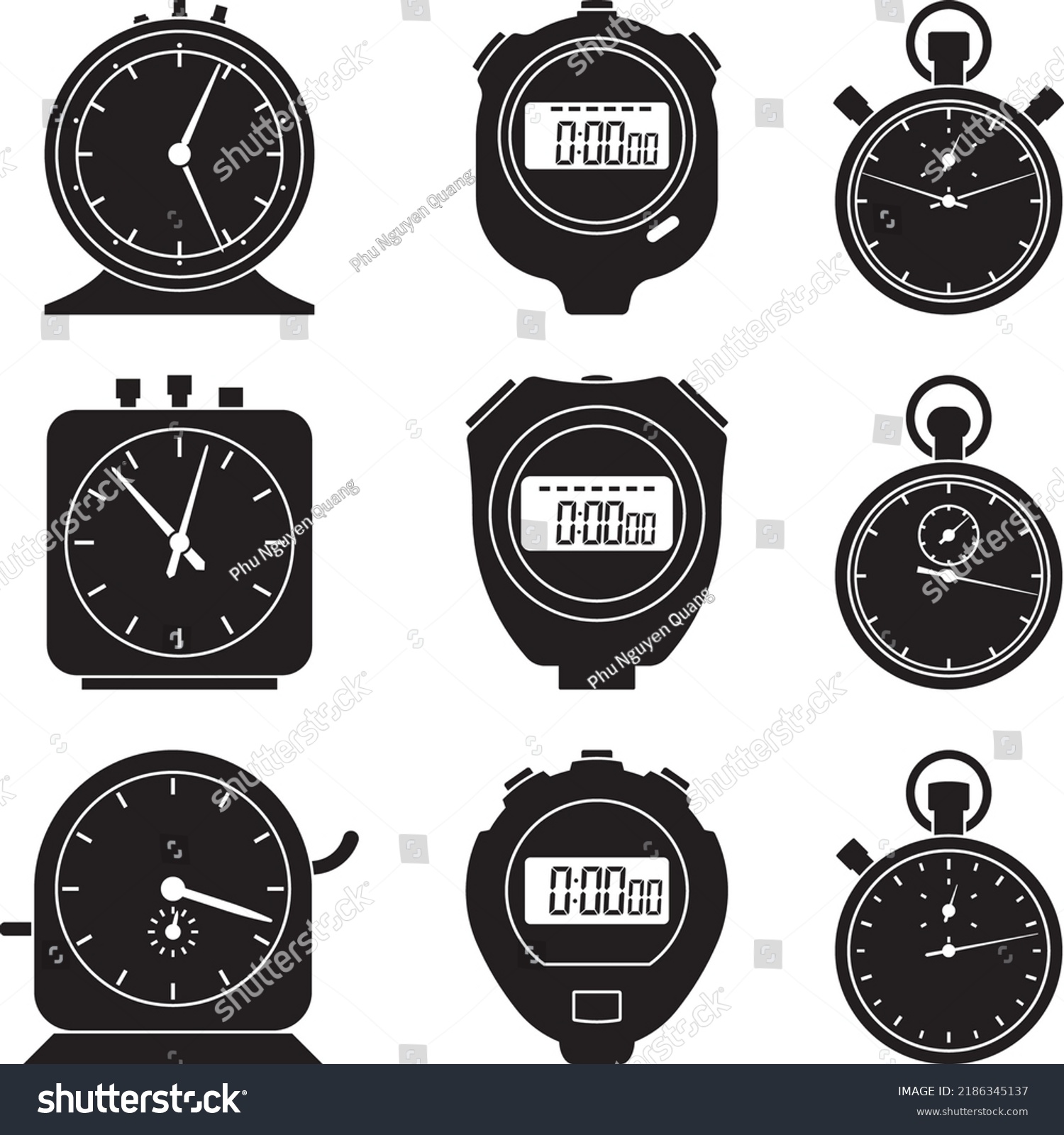 Analog Stopwatch Digital Stopwatch Laboratory Stopclock Stock Vector ...