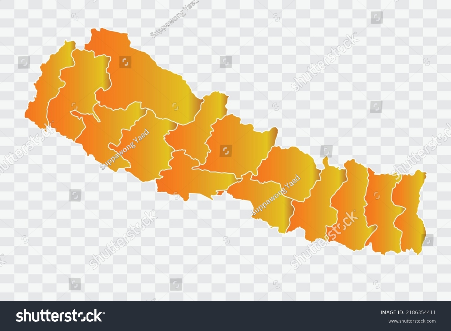 Nepal Map Gold Dust Color On Stock Vector (Royalty Free) 2186354411 ...