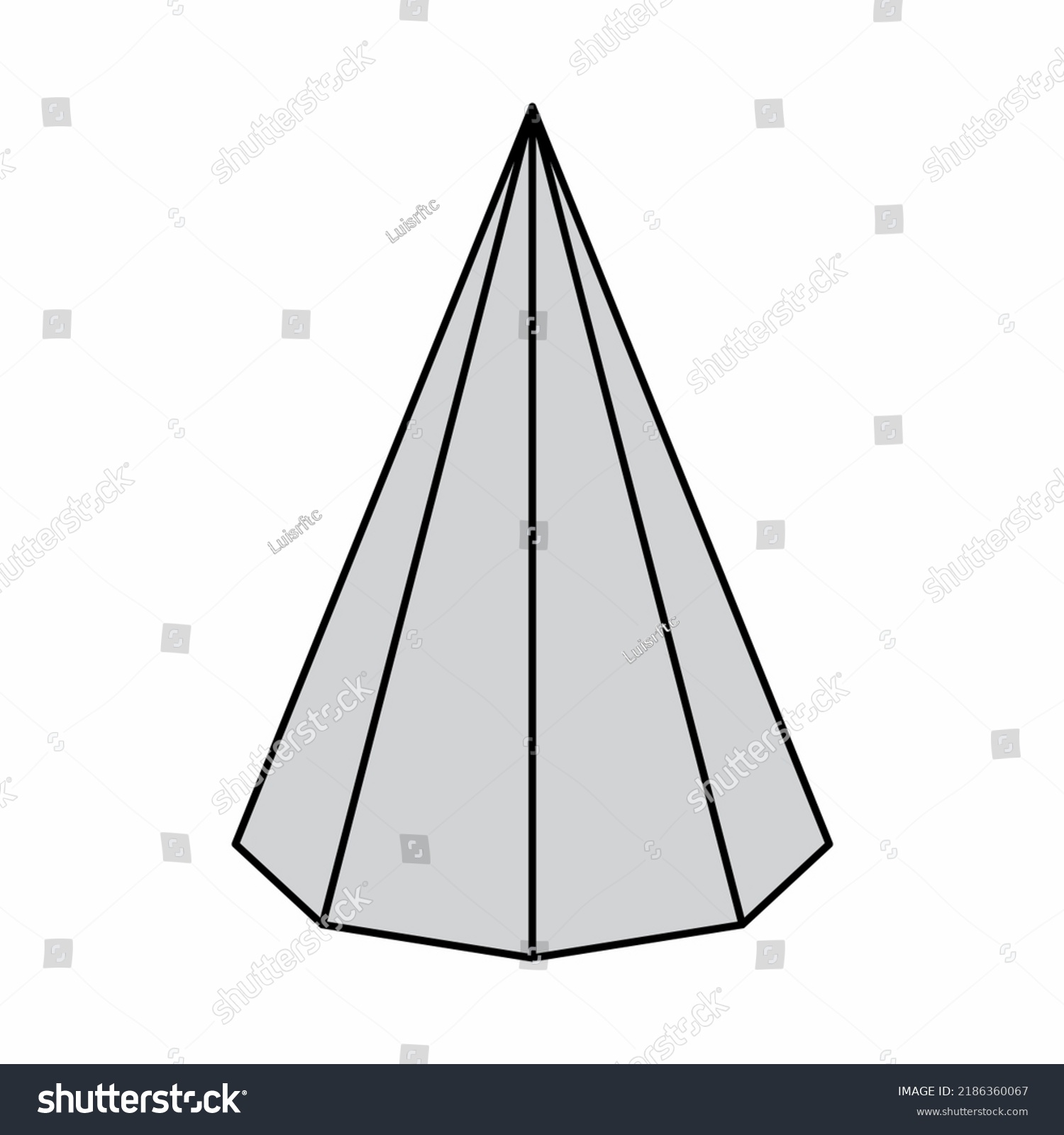 Octagonal Pyramid Geometric Shape Isolated On Stock Illustration 2186360067 Shutterstock 