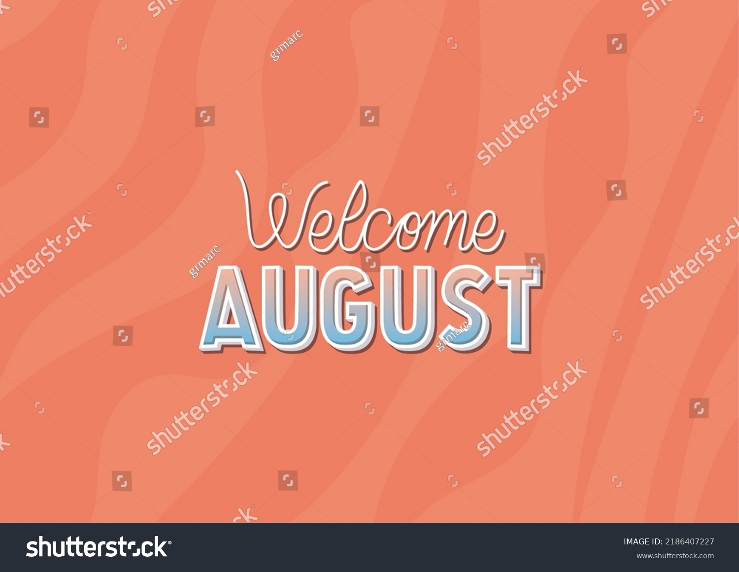 Poster August Lettering Stock Vector (Royalty Free) 2186407227