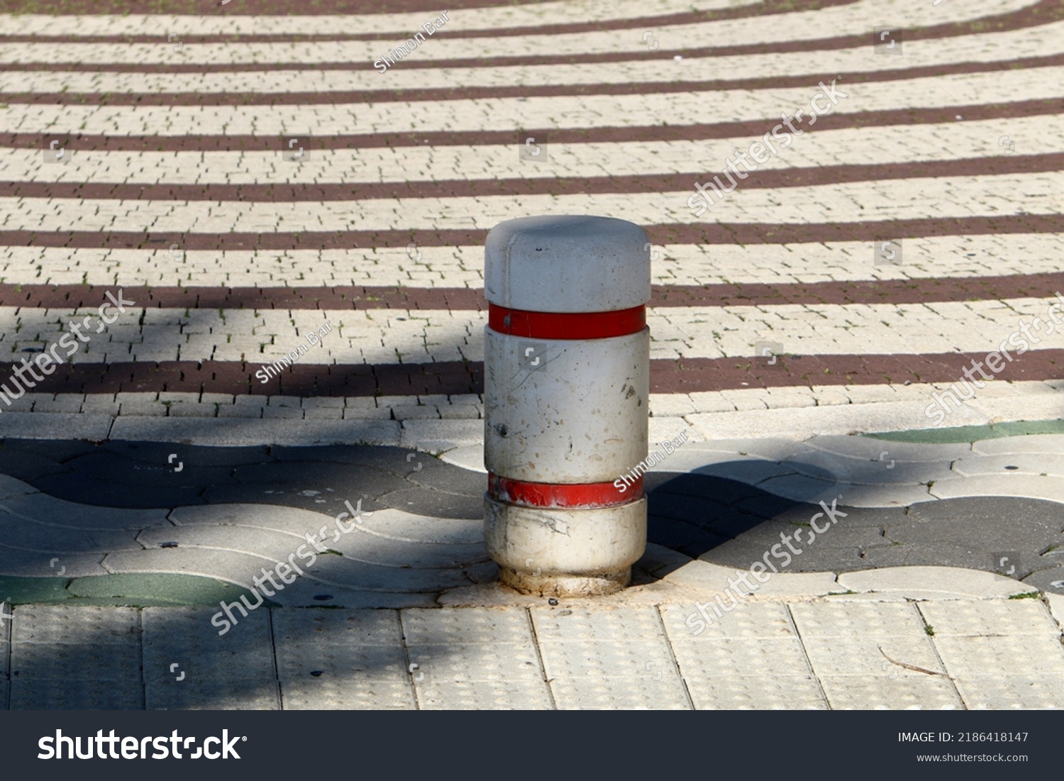 Fencing Along Road Separate Carriageway Sidewalk Stock Photo 2186418147 ...