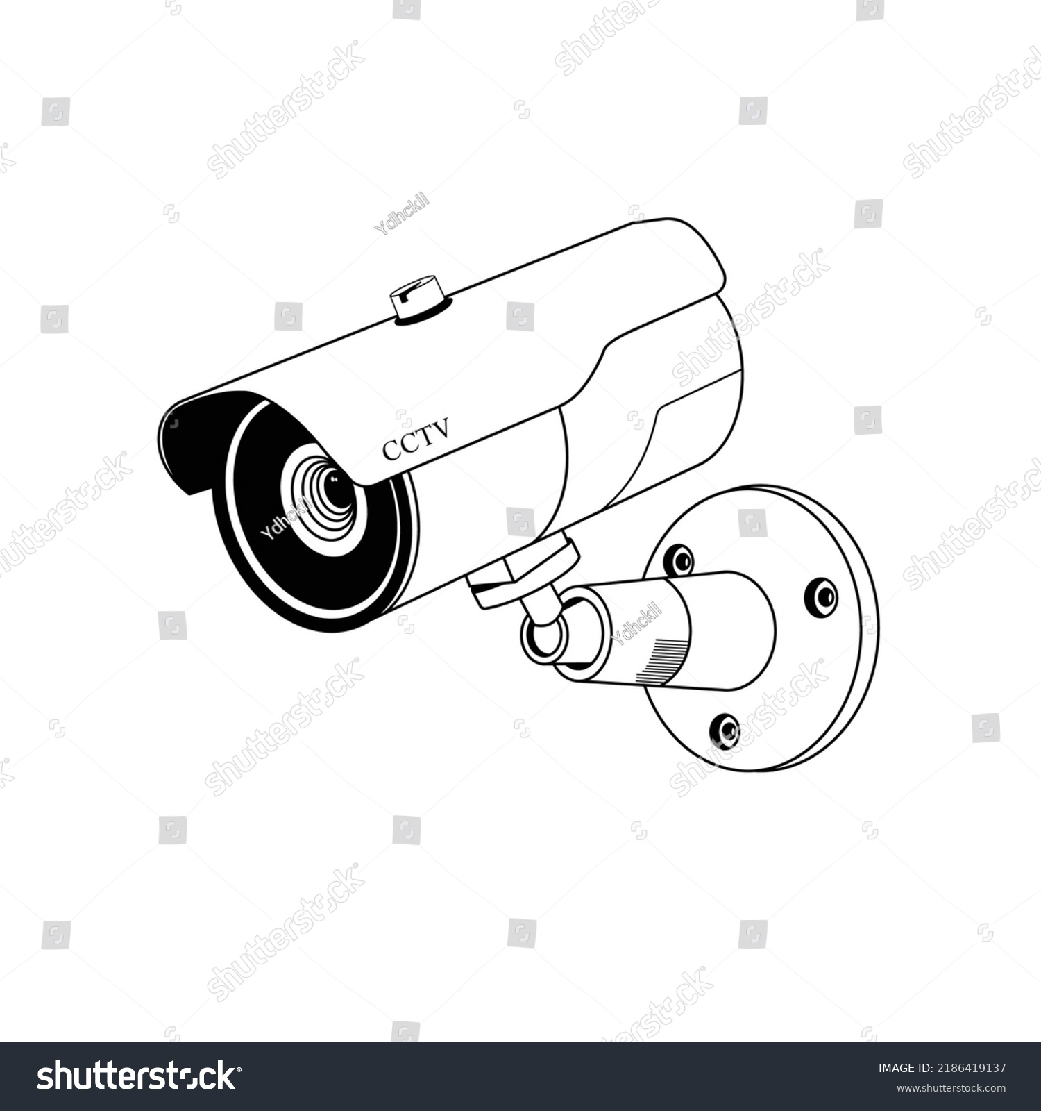 Cctv Outline Vector Design Black White Stock Vector (Royalty Free ...