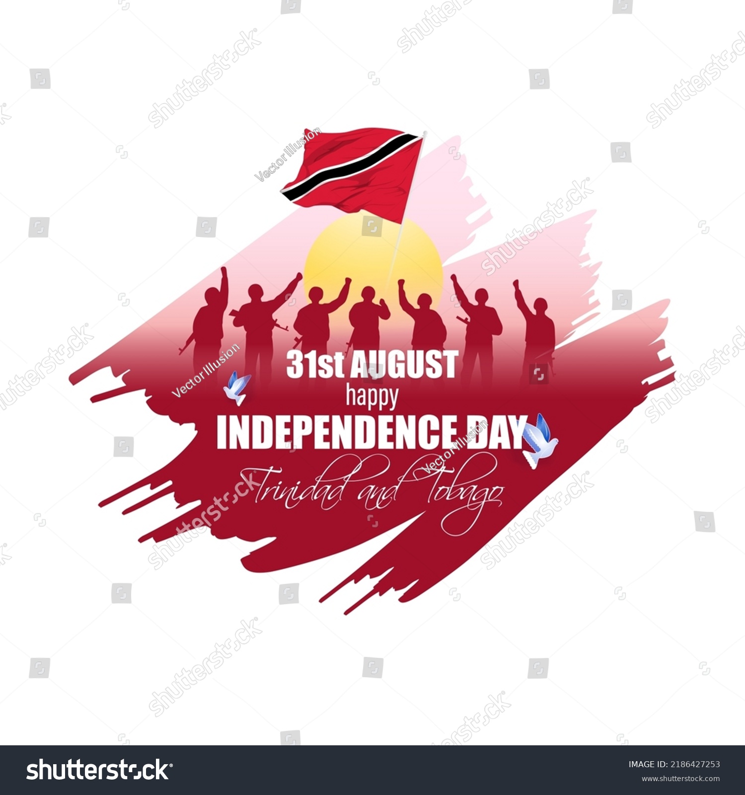 Vector Illustration Trinidad Tobago Independence Day Stock Vector Royalty Free 2186427253 2351