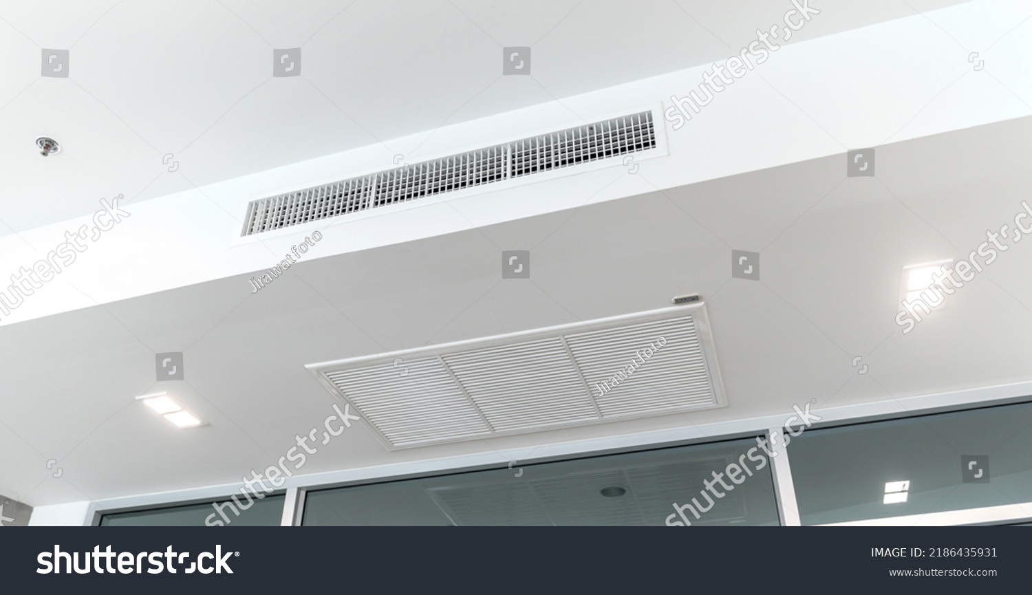 Ceiling Mounted Cassette Type Air Conditioner Stock Photo 2186435931 ...