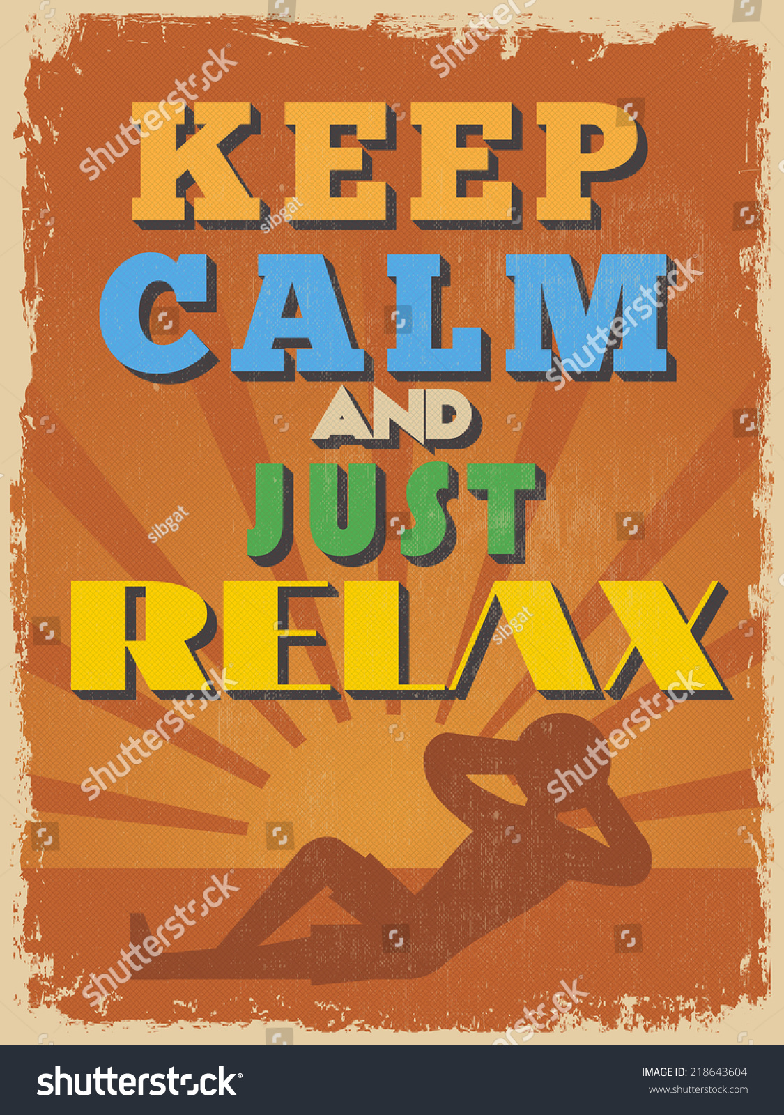 Retro Vintage Motivational Quote Poster Keep Stock Illustration