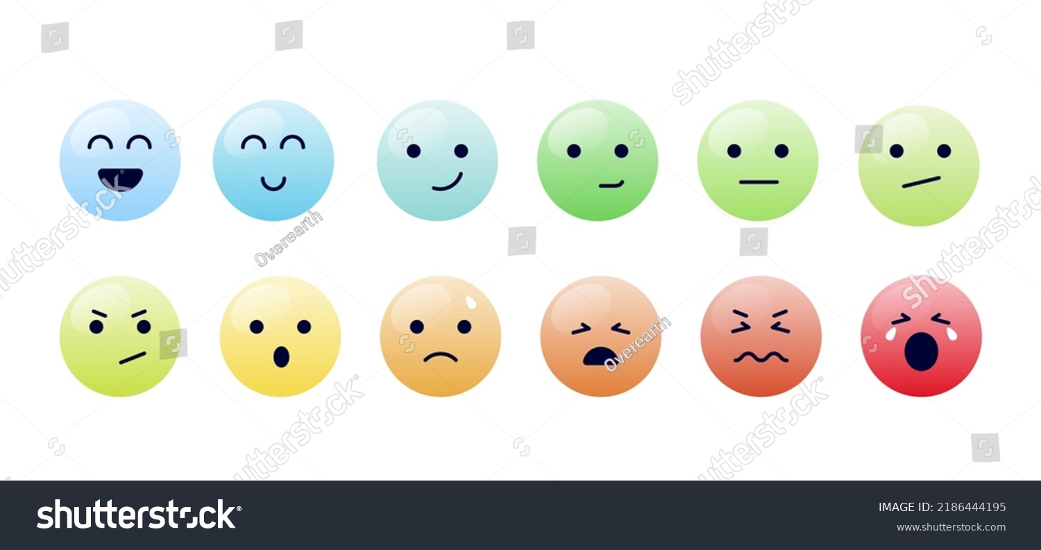 Smiley Face Expression Set Mood Symbols Stock Vector (Royalty Free ...