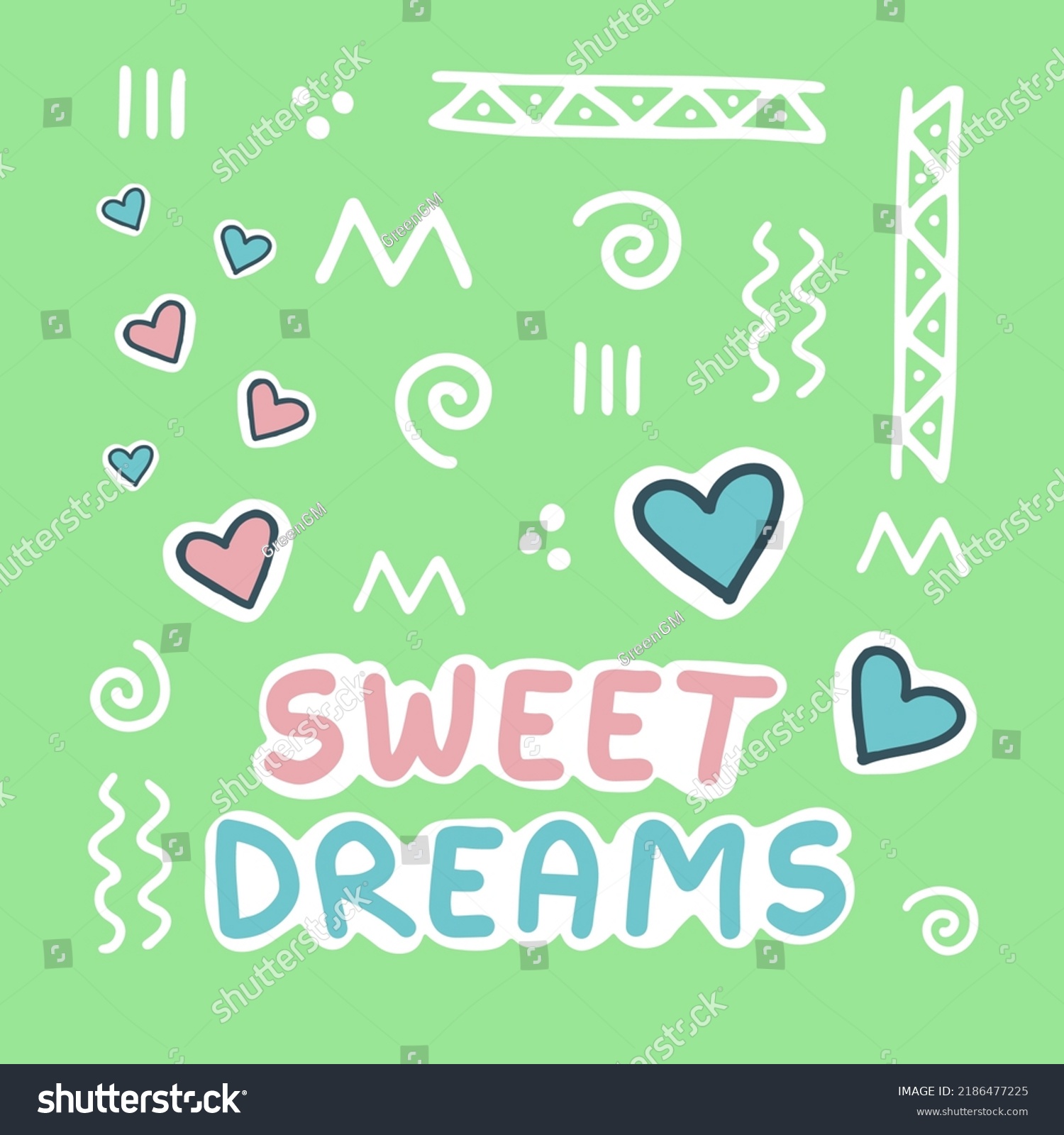 Poster Sweet Dreams Sticker Pack Cloud Stock Vector (Royalty Free ...