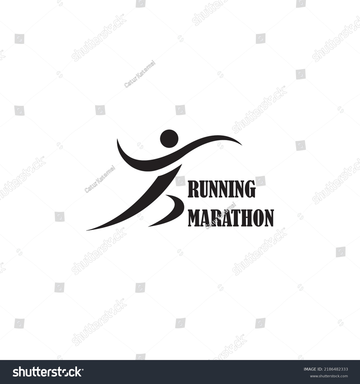 Run Marathon Icon Logo Vector Design Stock Vector (Royalty Free ...