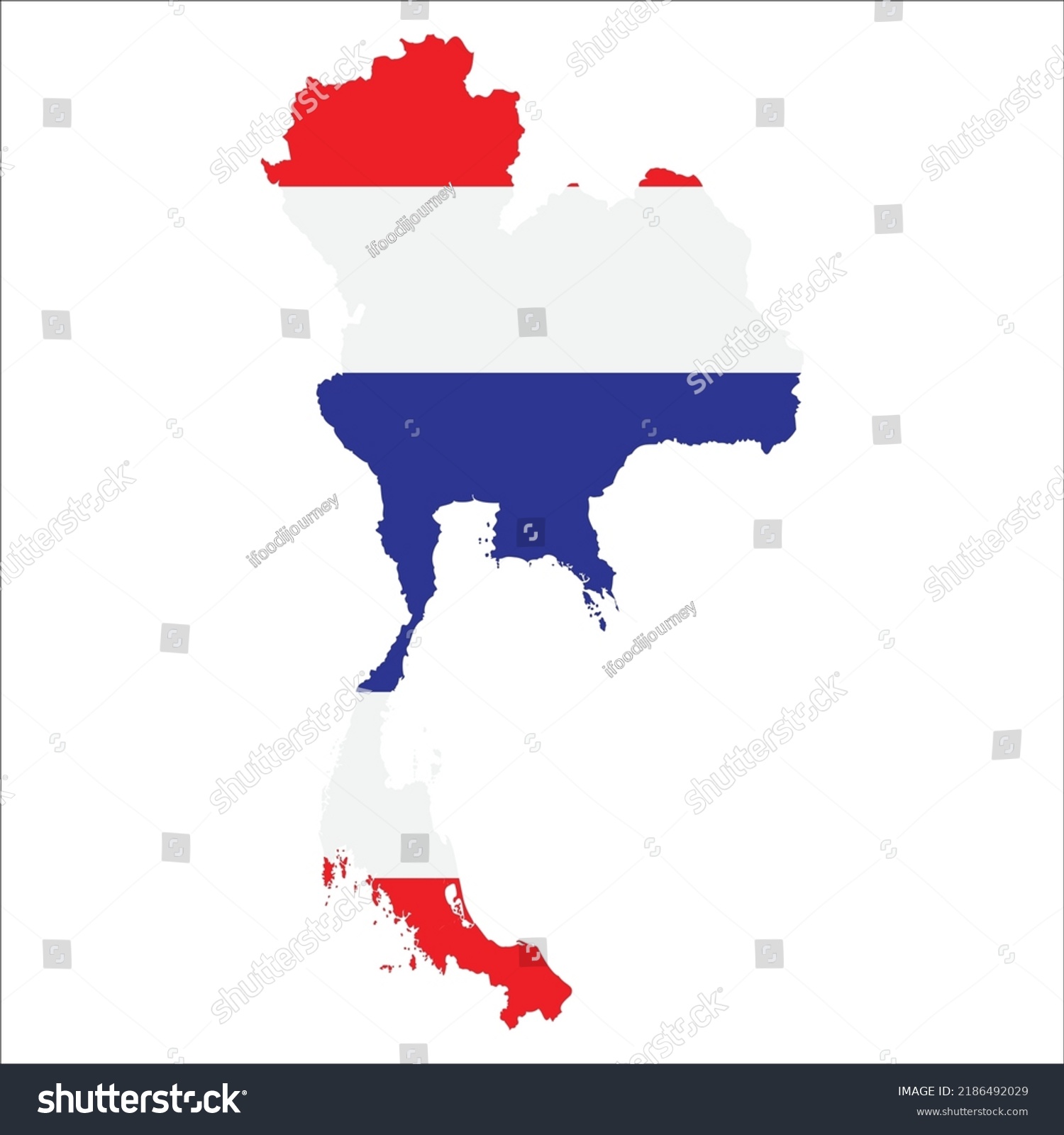 Thailand Flag On Thailand Map Map Stock Vector (Royalty Free ...