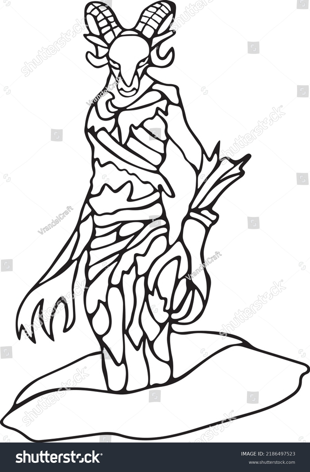 Monster Vector Clip Art Black White Stock Vector (Royalty Free