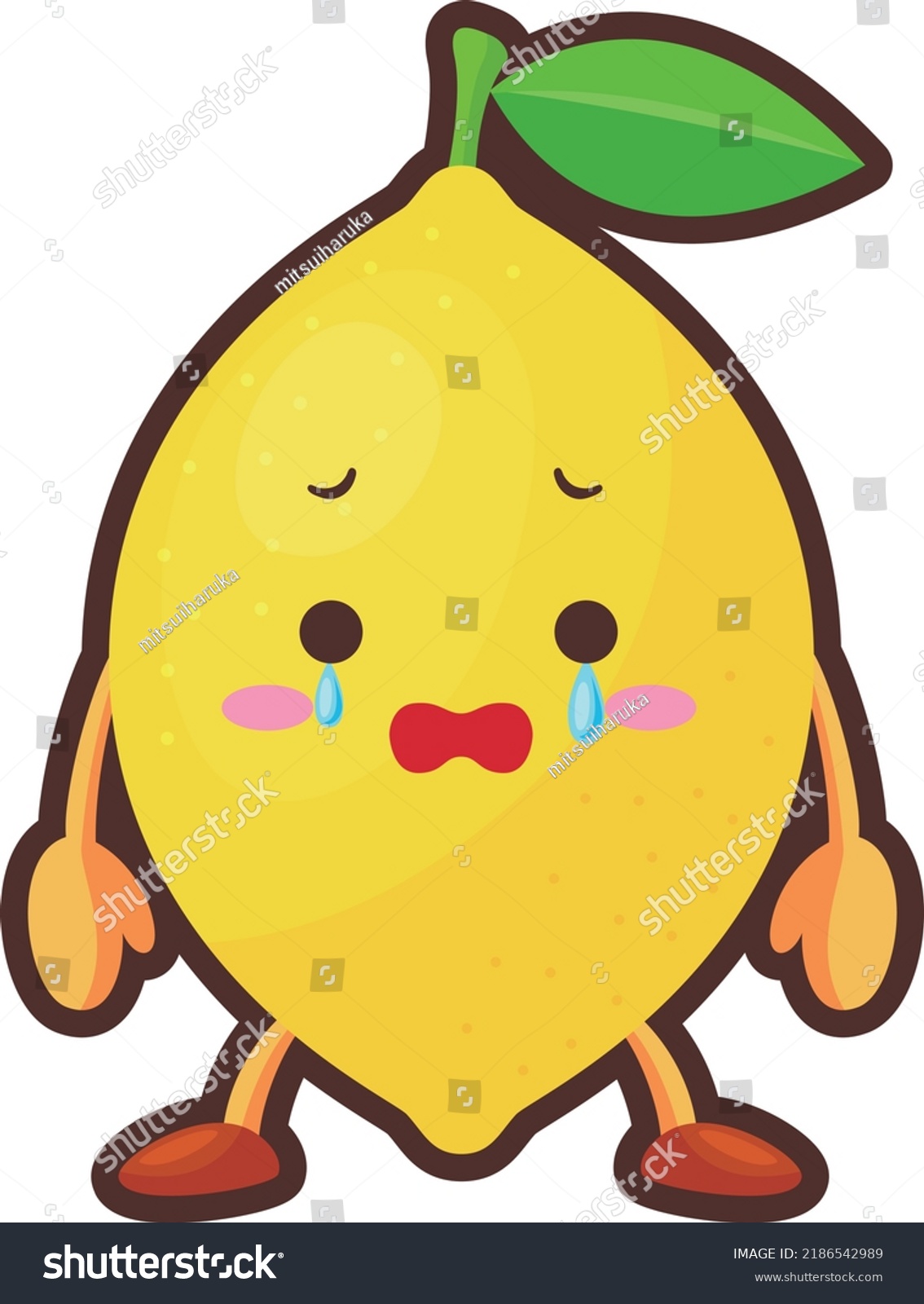 Illustration Cute Lemon Character Stock Vector (royalty Free 