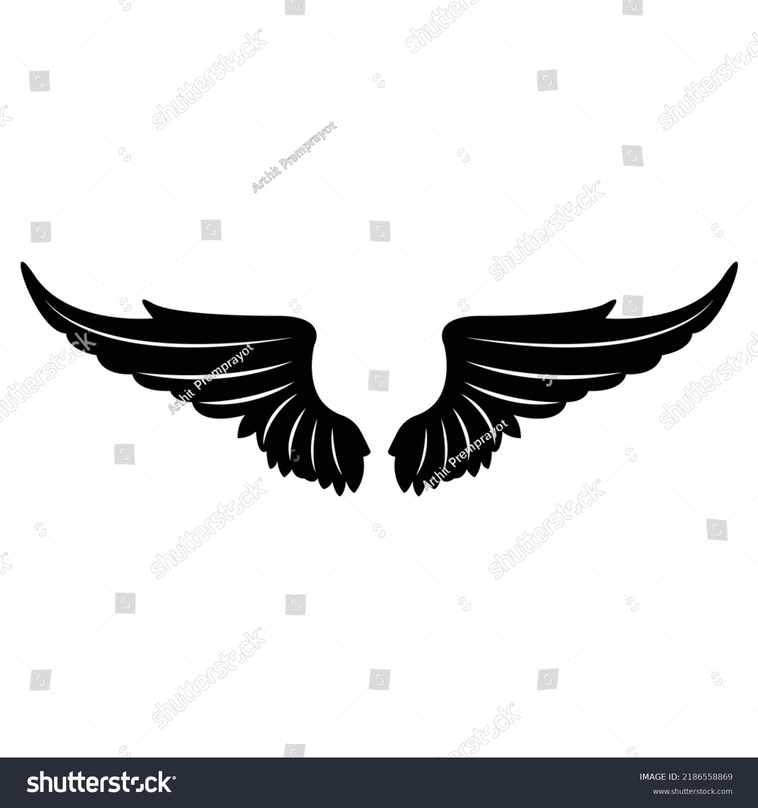 Wing Angel Vector Design Isolated On Stock Vector (Royalty Free ...