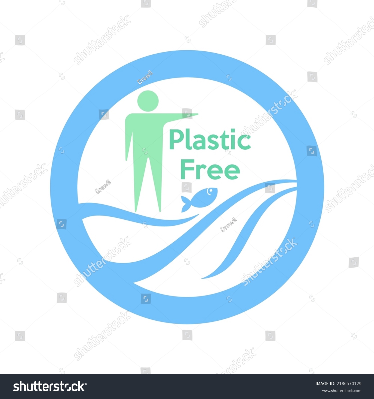 Human Plastic Free Habit Prevent Ocean Stock Vector (Royalty Free ...