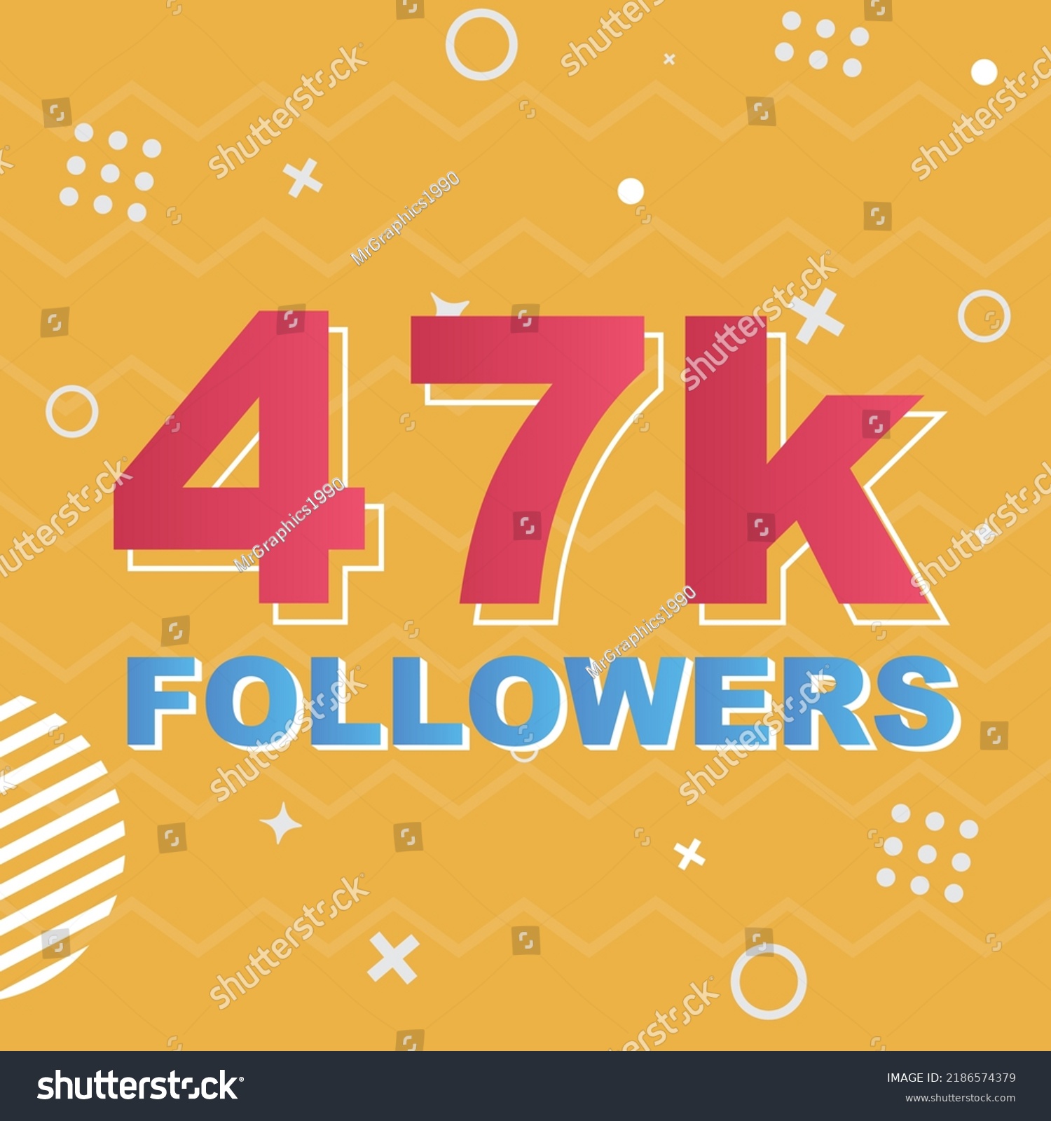 47k Followers Card Celebration Vector 47000 Stock Vector (Royalty Free ...