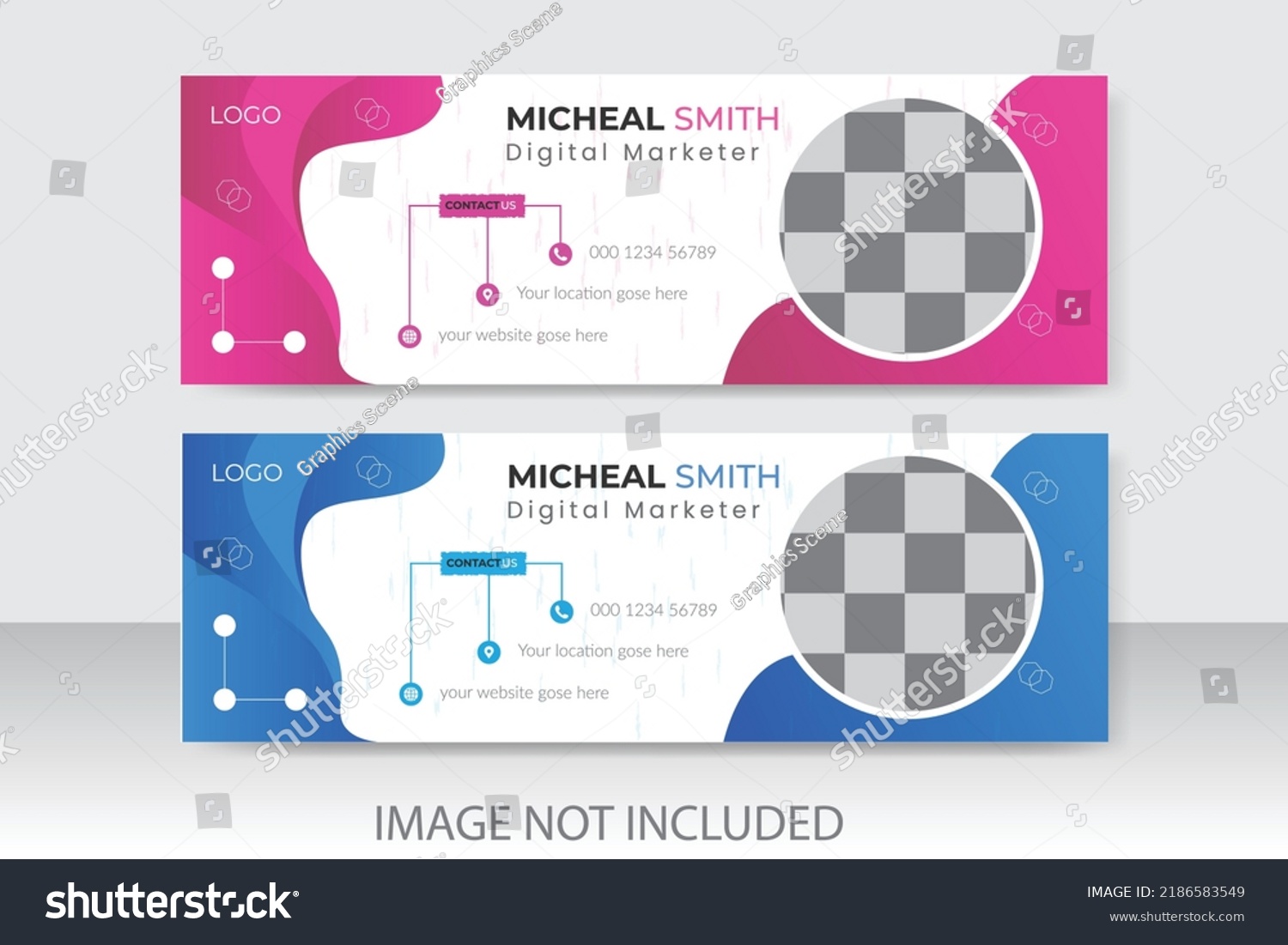 Colorful Email Signatures Template Vector Design Stock Vector (Royalty Colorful Email Signatures Template Vector Design Stock Vector (Royalty