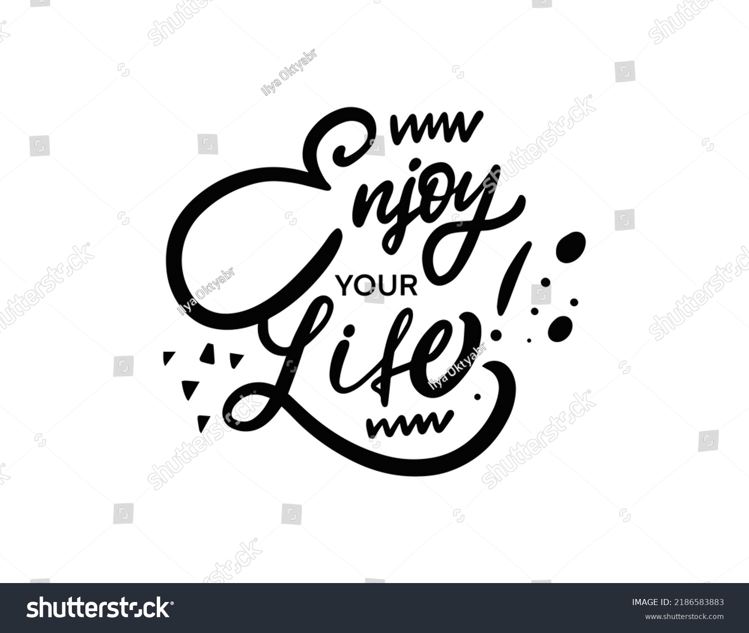 Enjoy You Life Lettering Modern Brush Stock Vector (Royalty Free