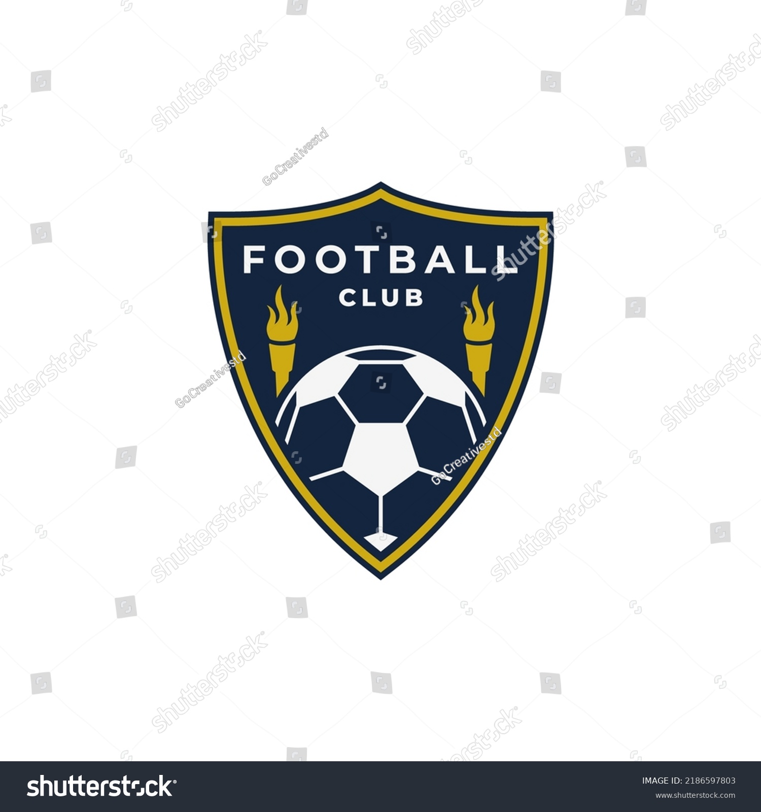 Soccer Football Badge Logo Design Template Stock Vector (Royalty Free ...