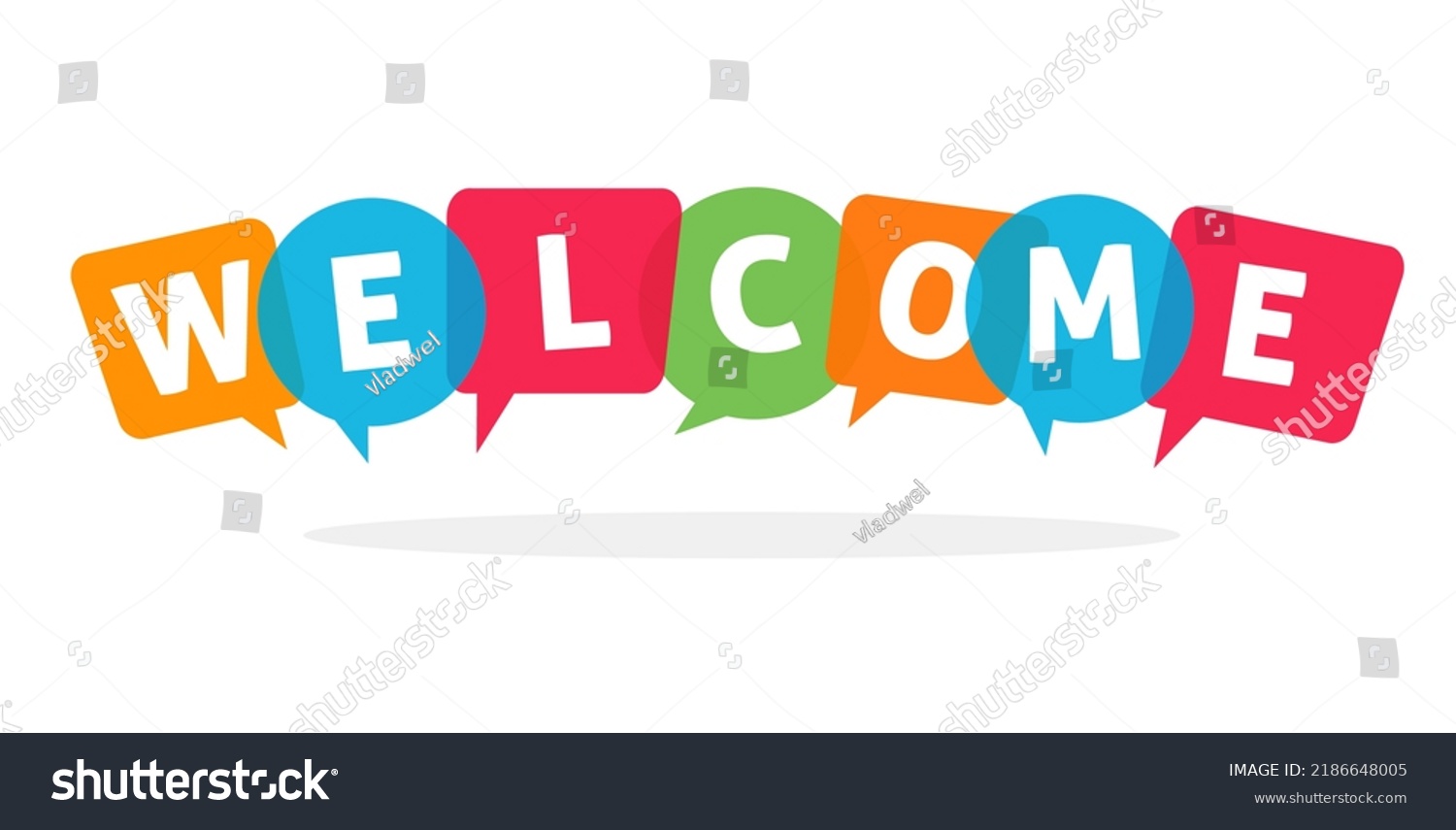 Welcome Banner Sign Blue Red Green Stock Vector (Royalty Free ...