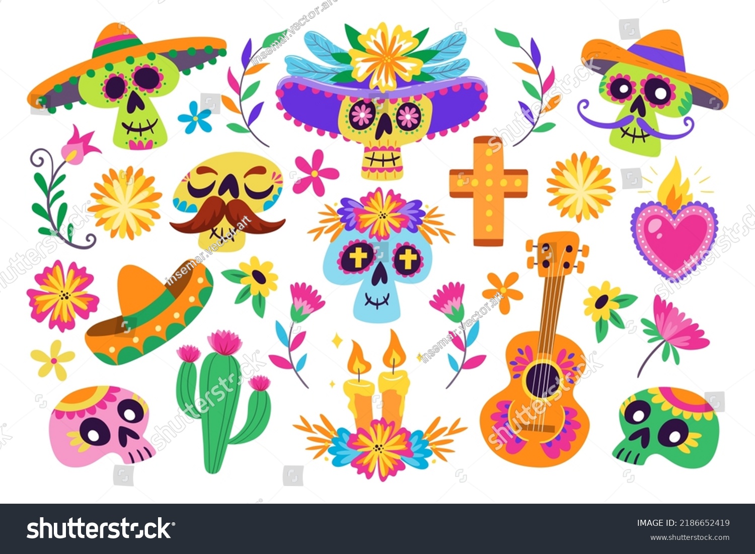 Mexican Dia De Los Muertos Cliparts Stock Vector (Royalty Free ...