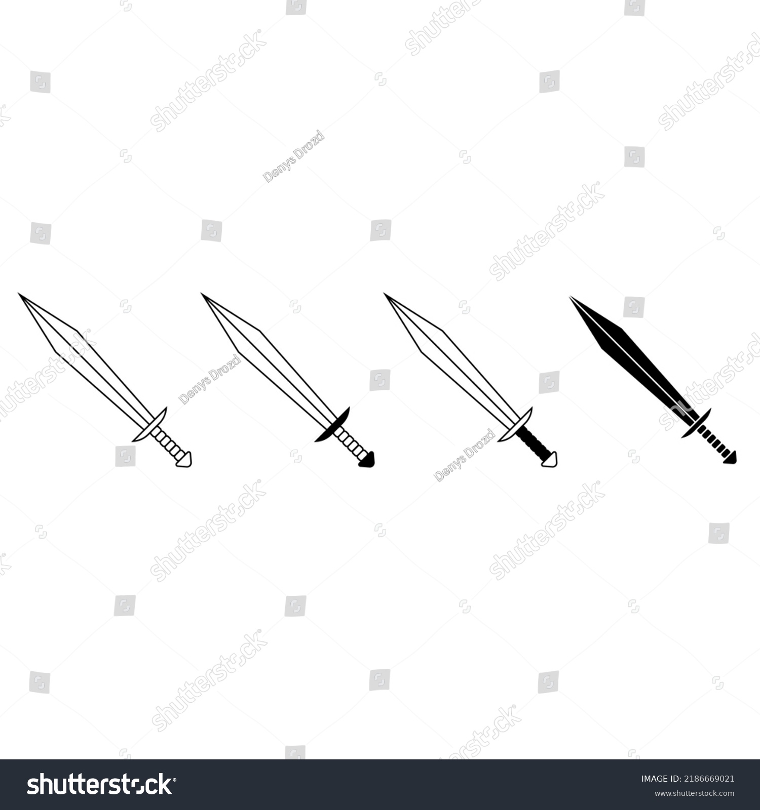 Sword Icon Vector Set Saber Illustration Stock Vector (Royalty Free ...