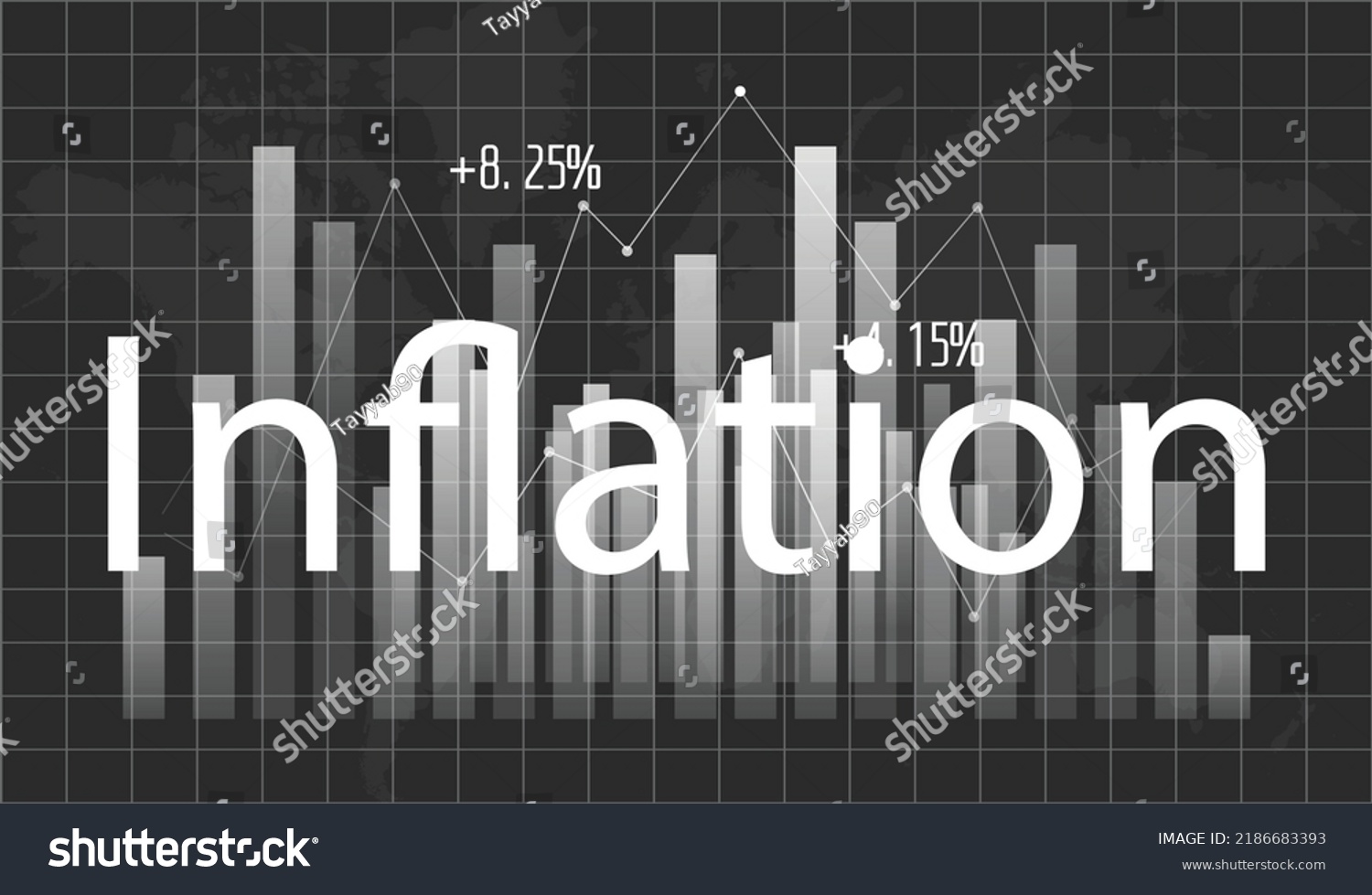 Inflation Background Worldwide Graph Showing Increase Stock Vector ...