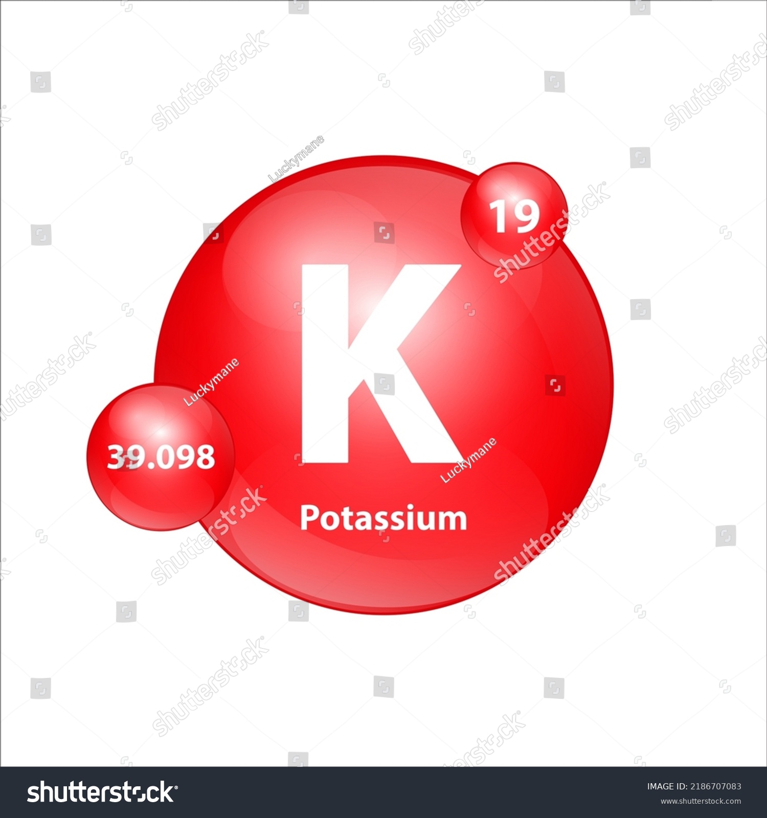 Potassium Kalium K Icon Structure Chemical Stock Vector (Royalty Free ...