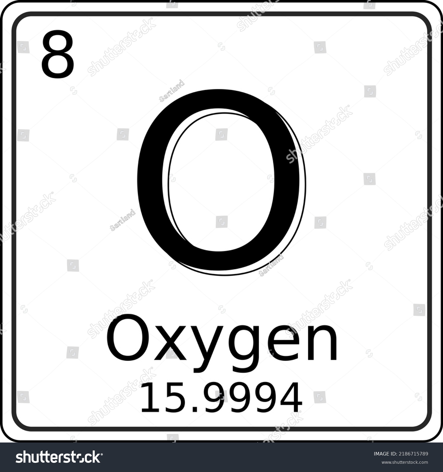 Black White Vector Graphic Symbol Oxygen Stock Vector (Royalty Free ...