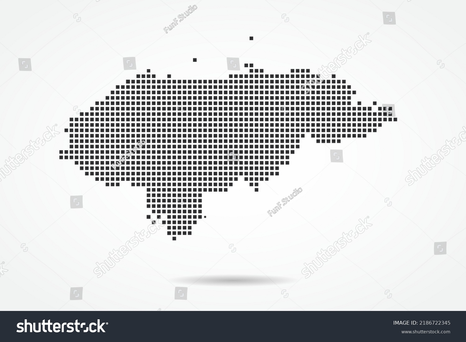 Honduras Map World Map Vector Template Stock Vector Royalty Free   Stock Vector Honduras Map World Map Vector Template With Black Pixel Grid Grunge Halftone Style Isolated On 2186722345 